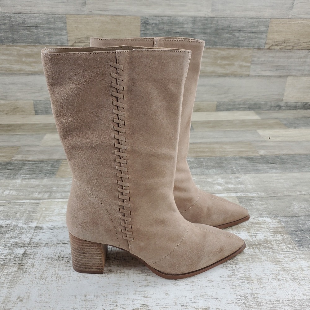 Vince Camuto Lorrys Womens Ankle Booties Sz 7.5 M Tortilla Leather Pointed Toe
